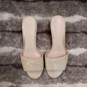 Kate Spade Willow Tusk Neutral Nude Patent Leather Coquette Girl Coastal Wedges